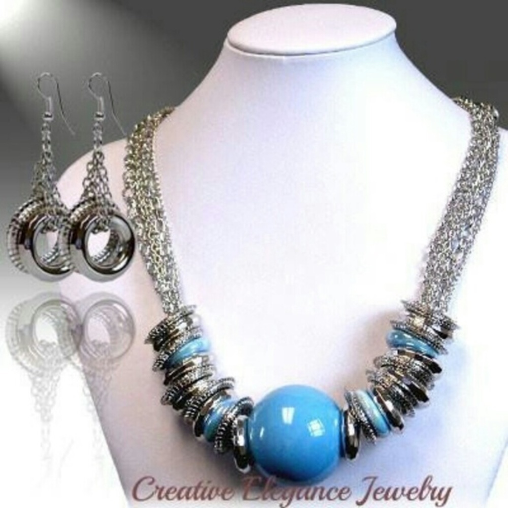 Statement Necklace and Earrings Set